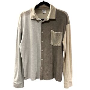 Zara Unisex Colorblock Button Down Shirt- Men Size S, Woman Size M
